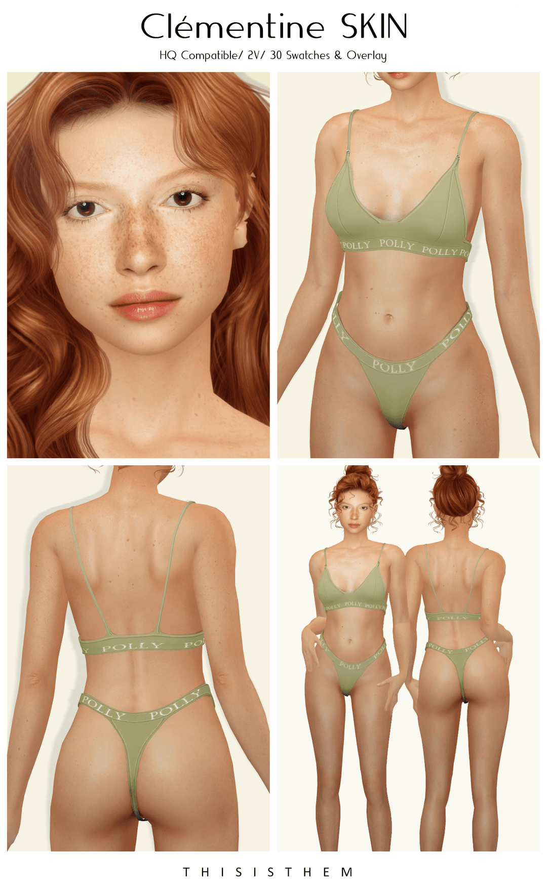 Скриншот мода Скинтон и Сим Clémentine Skin & Sim